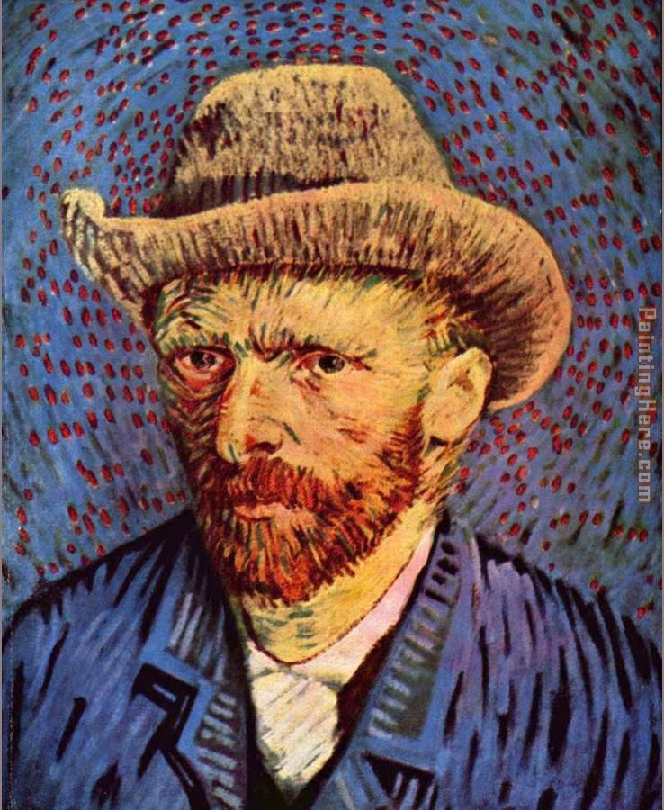 Self-Portrait with Felt Hat grey painting - Vincent van Gogh Self-Portrait with Felt Hat grey art painting